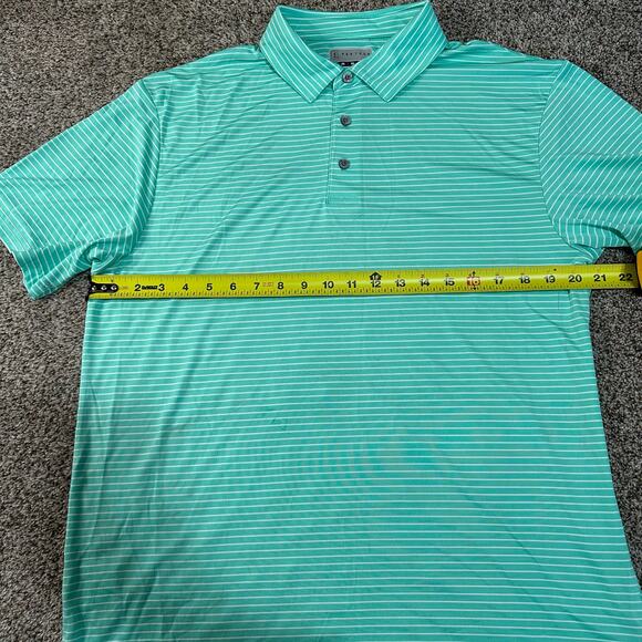 PGA TOUR Men's Striped Golf Polo Shirt In Cockatoo - Picture 6 of 16